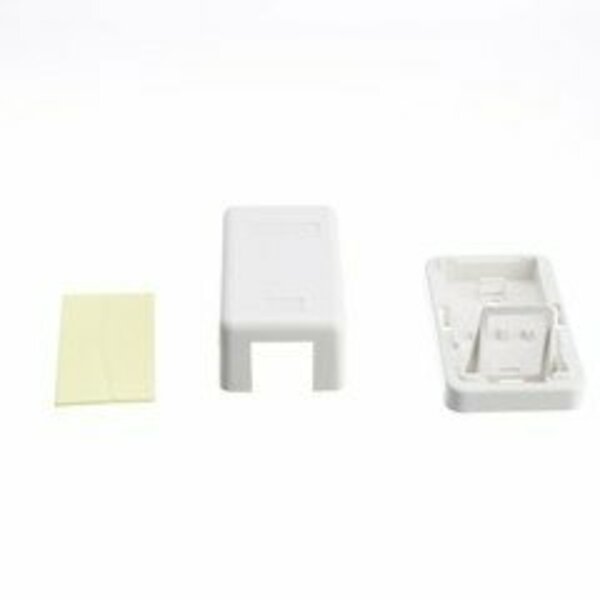 Swe-Tech 3C Blank Surface Mount Box for Keystones, 1 Port, White FWT300-314SE